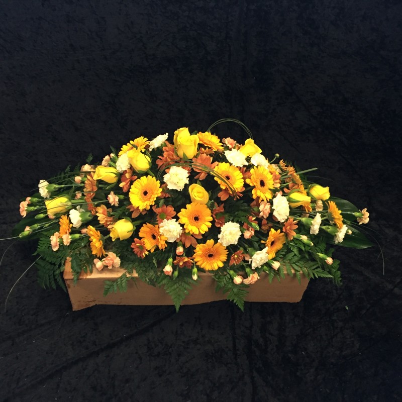 Yellow and Gold Coffin Spray