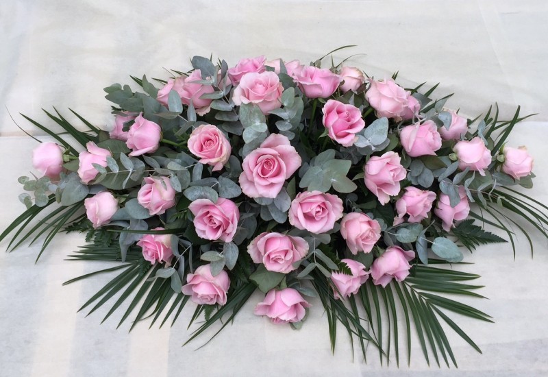 Pale Pink Rose Coffin Spray
