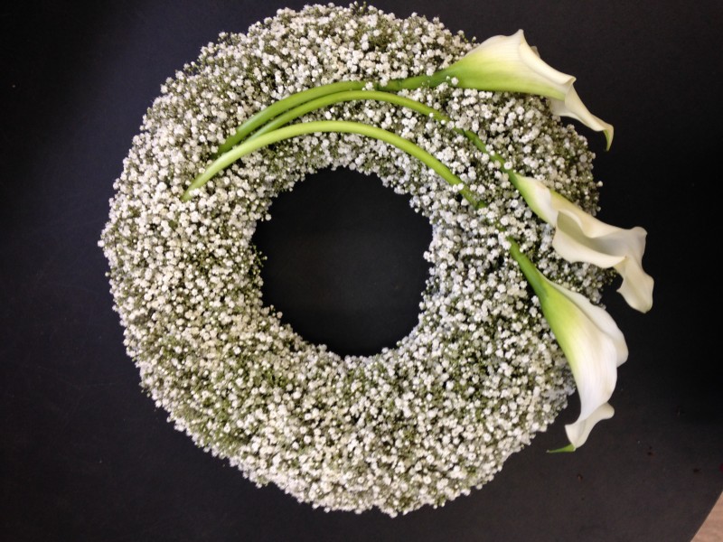 Gypsophila and Calla Lily Wreath