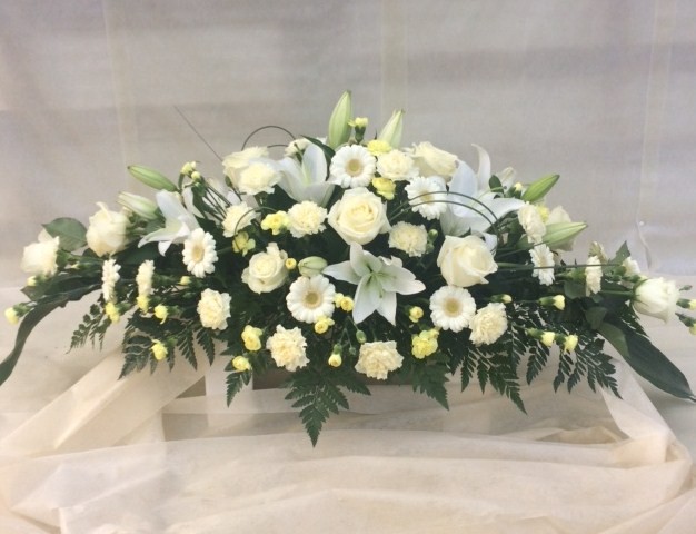 White and Cream Coffin Spray