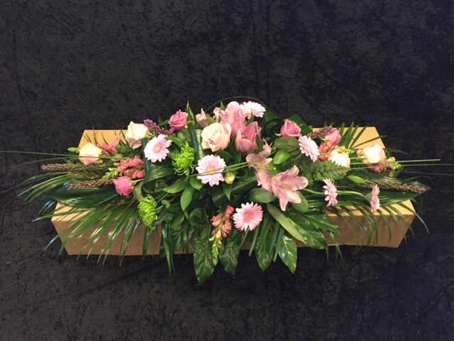 Pastel Pink Coffin Spray