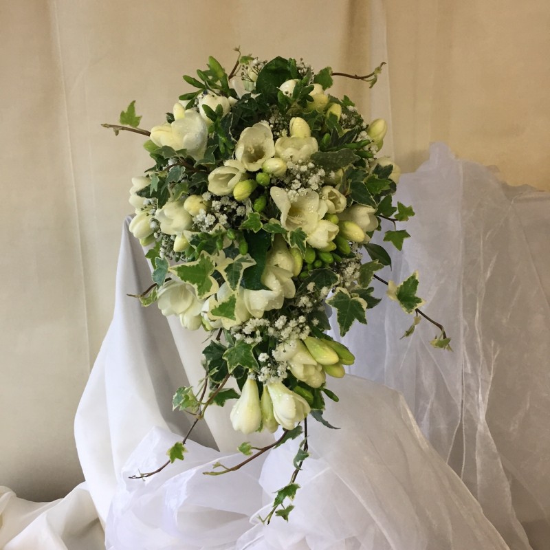White Freesia Shower Bouquet